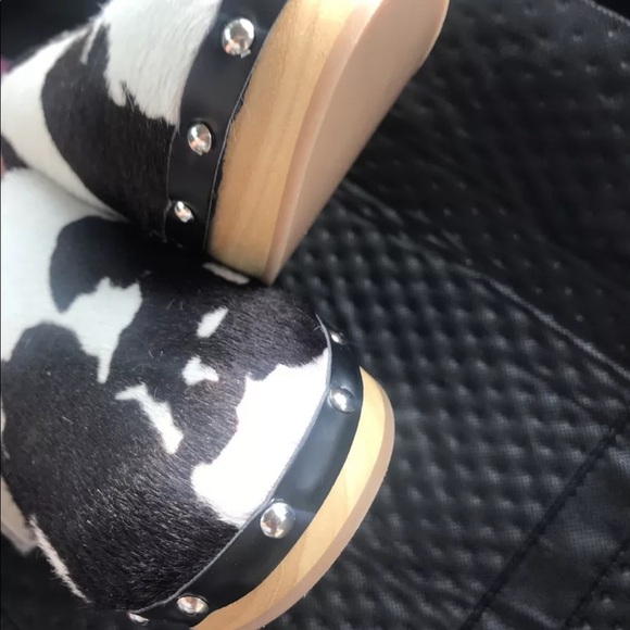 New Free People Unalira Cow Hair Clogs size 7 or 8 - Picture 11 of 15